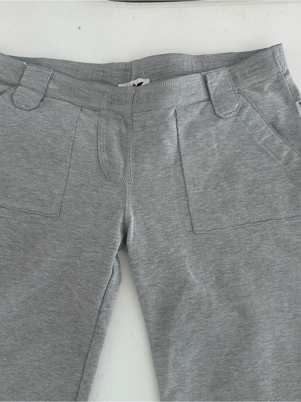 Bebe Sport Vintage 90s Y2K Grey Cargo Flare Sweatpants medium Euc - Picture 9 of 10